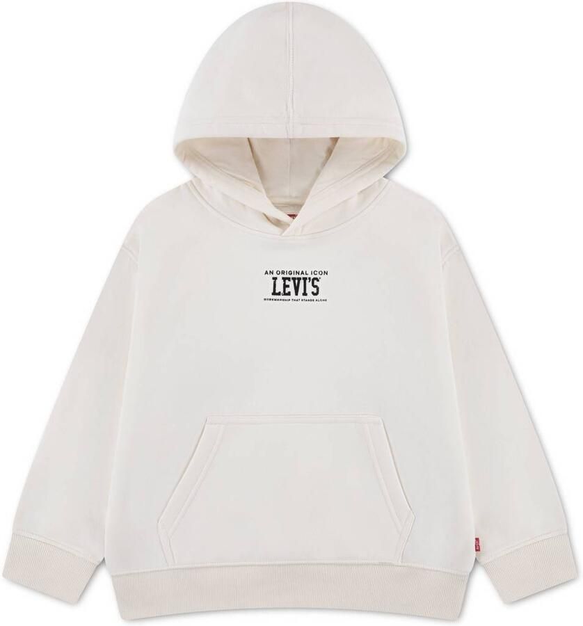Levi's Kids hoodie met backprint ecru Sweater Backprint