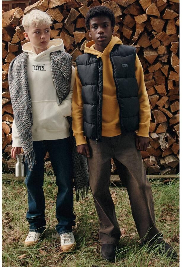 Levi's Kids hoodie met backprint ecru Sweater Backprint - Foto 3