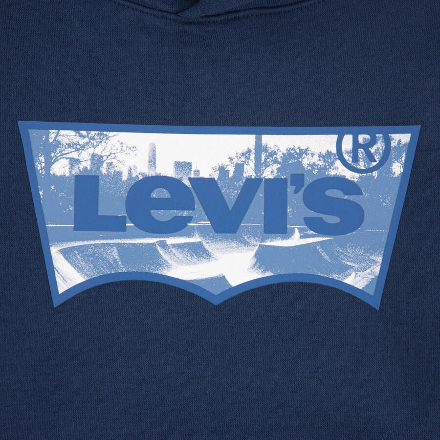 Levi's Kids hoodie met tekst donkerblauw Sweater Tekst - Foto 2