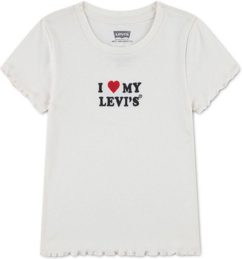 Levi's Kids jersey T-shirt met tekst wit