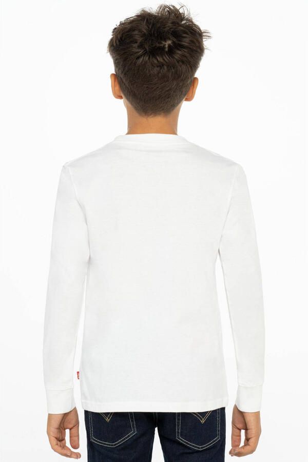 Levis Levi's Kids longsleeve Batwing met logo wit Jongens Katoen Ronde hals Logo 140 - Foto 2