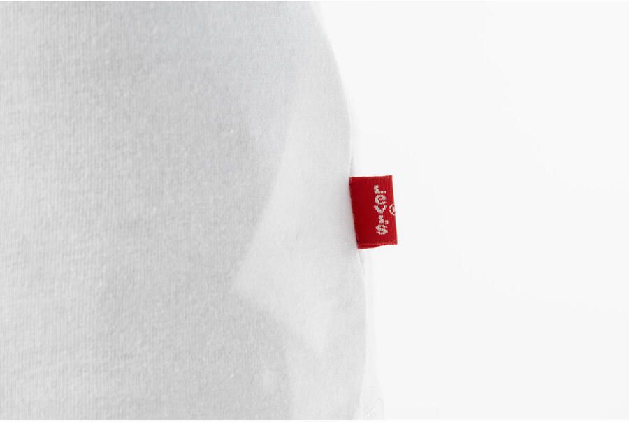 Levis Levi's Kids longsleeve Batwing met logo wit Jongens Katoen Ronde hals Logo 140