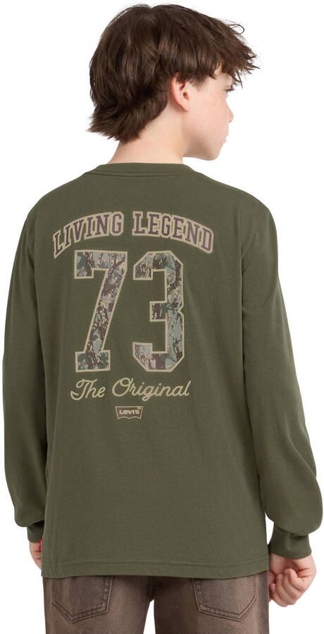 Levi's Kids longsleeve met backprint olijfgroen - Foto 3
