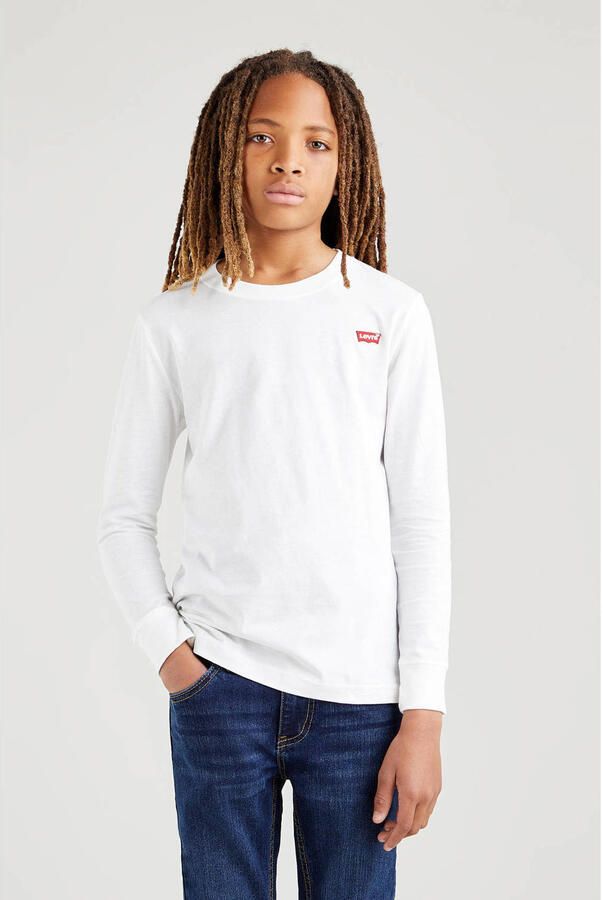 Levi's Kidswear Shirt met lange mouwen LVB LS GRAPHIC TEE SHIRT met logo borduursel voor jongens