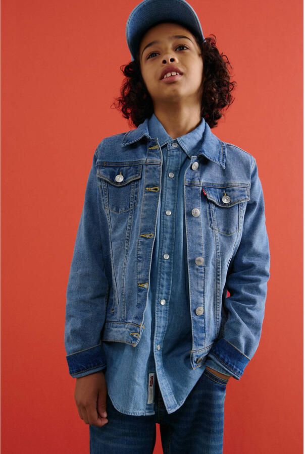 Levis Levi's Kids spijkerjas bristol Blauw Jongens Katoen Klassieke kraag Effen 110 - Foto 2