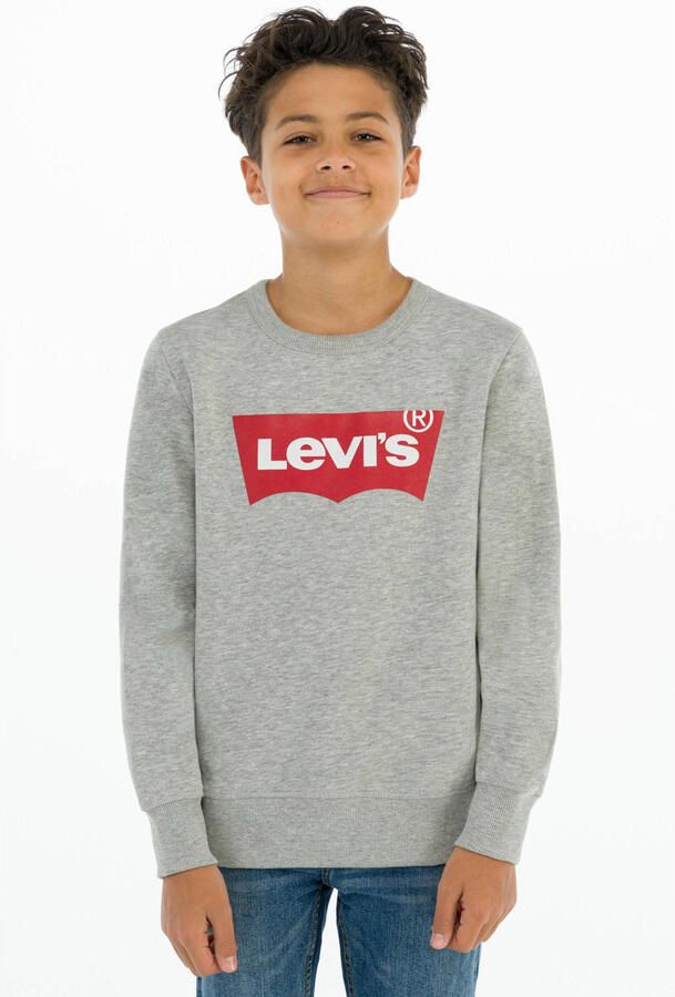 Levis Levi's Kids sweater Batwing met logo grijs melange Logo 104