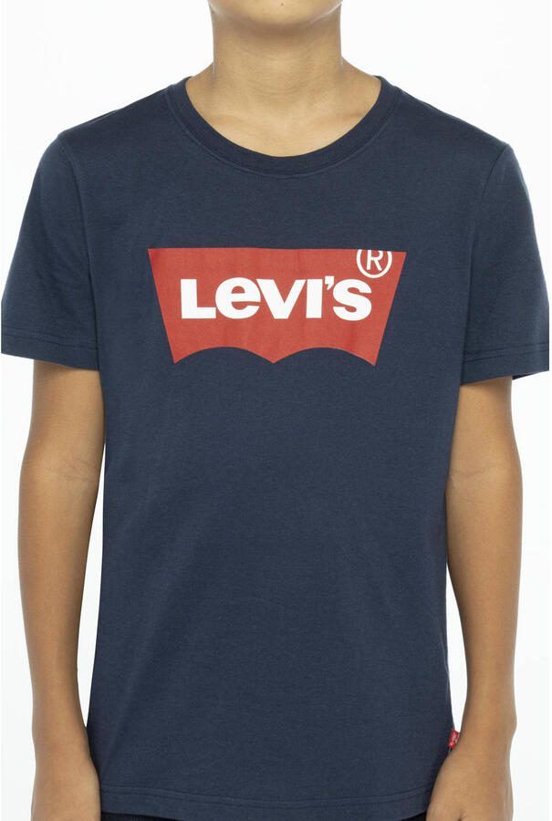 Levis Levi's Kids T-shirt Batwing met logo donkerblauw Jongens Katoen Ronde hals 110 - Foto 2