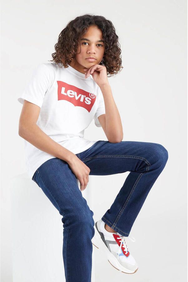 Levis Levi's Kids T-shirt Batwing met logo wit Jongens Katoen Ronde hals Logo 140 - Foto 3