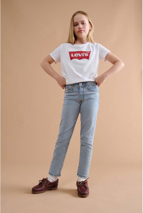 Levis Levi's Kids T-shirt BATWING met logo wit rood Meisjes Katoen Ronde hals 140 - Foto 2