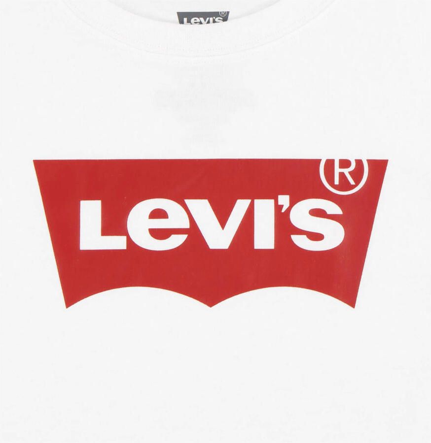 Levis Levi's Kids T-shirt LIGHT BRIGHT MEET & GREET met logo wit rood Meisjes Katoen Ronde hals 104
