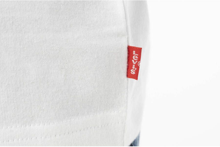 Levis Levi's Kids T-shirt met logo wit blauw rood Jongens Katoen Ronde hals Logo 140 - Foto 2