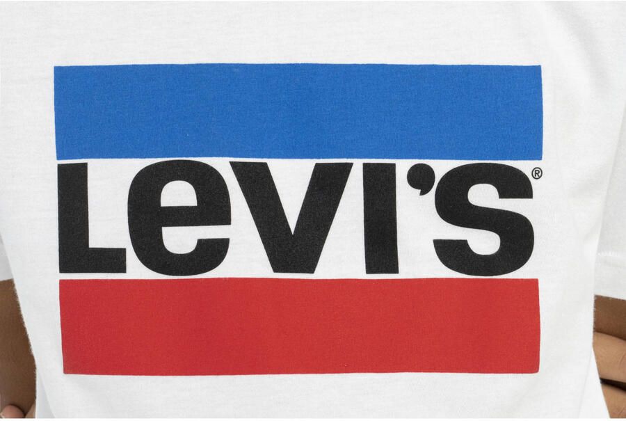 Levis Levi's Kids T-shirt met logo wit blauw rood Jongens Katoen Ronde hals Logo 140