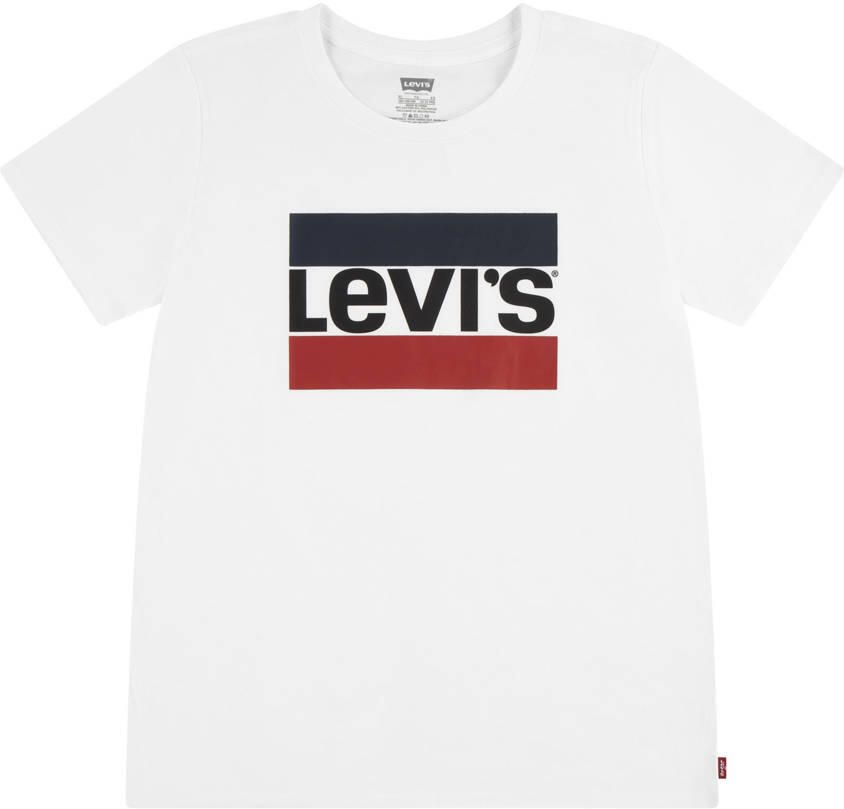 Levis Levi's Kids T-shirt SPORTSWEAR met logo wit rood blauw Meisjes Katoen Ronde hals 140 - Foto 3
