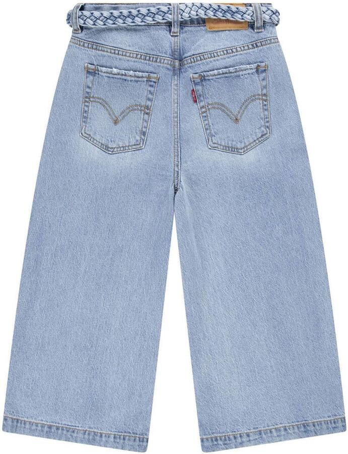 Levi's Kids wide leg high waist cropped jeans light blue denim