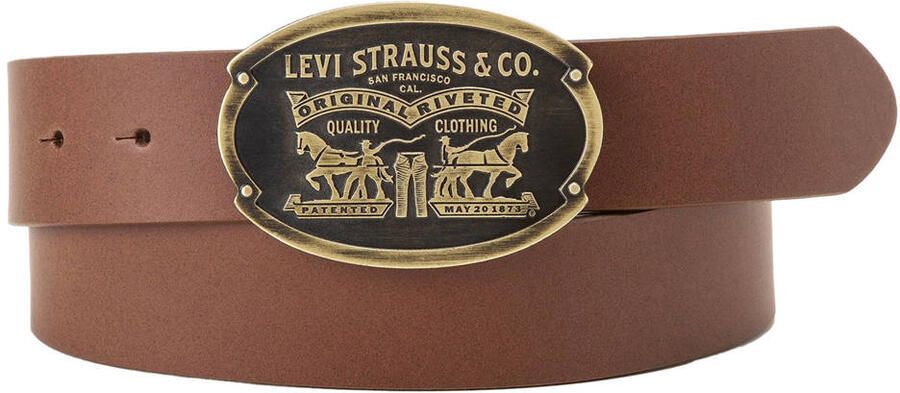 Levi's leren riem Billy Plaque cognac - Foto 2