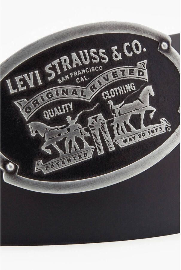 Levi's Leren riem van echt runderleer met reliëflogo model 'Billy'