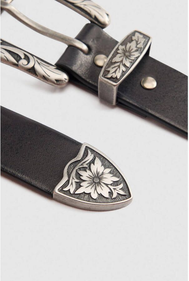 Levi's Leren riem GO WEST BELT met bloemenreliëf - Foto 2