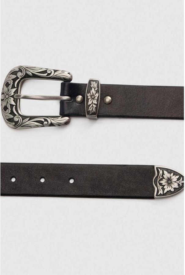 Levi's Leren riem GO WEST BELT met bloemenreliëf