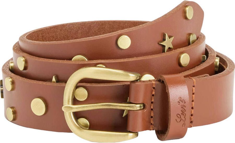 Levi's leren riem met studs Constellation cogac
