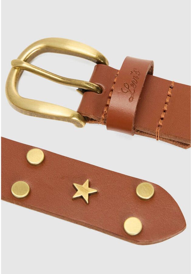 Levi's leren riem met studs Constellation cogac - Foto 3