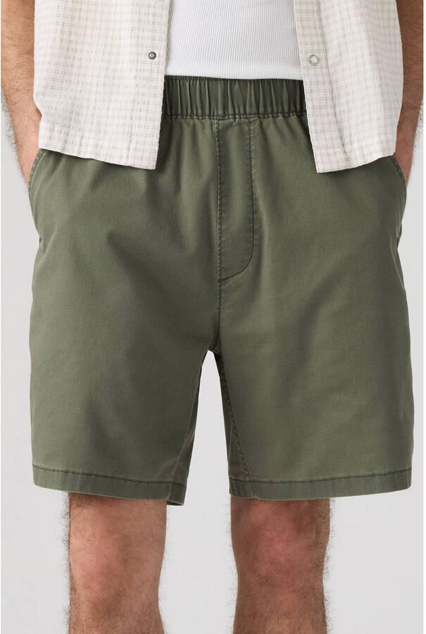 Levi's linnen regular fit casual short donkergroen