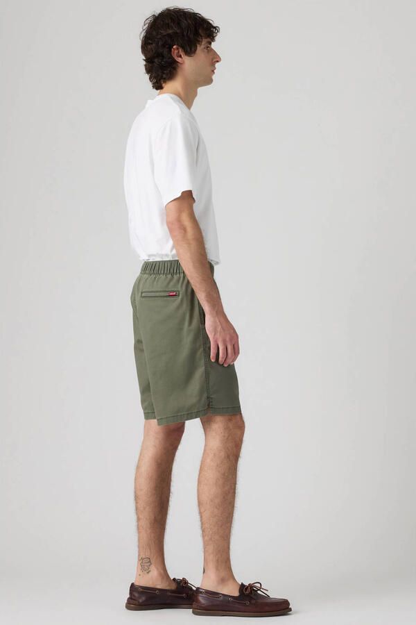 Levi's linnen regular fit casual short donkergroen - Foto 3