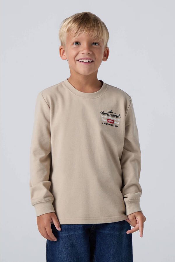 Levi's Kidswear Shirt met lange mouwen LVB LEGENDARY LS TEE met logoborduurwerk op de borst voor jongens