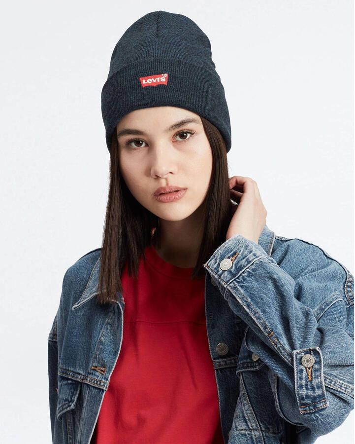 Levi's Blauwe Acryl Hoeden & Mutsen Geborduurd Logo Blue Unisex