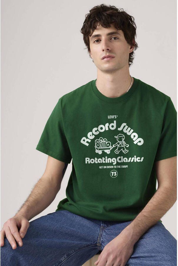 Levi's regular T-shirt donkergroen
