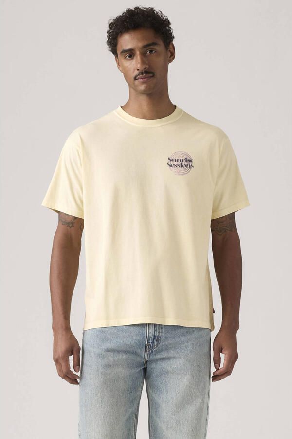 Levi's regular T-shirt met backprint lichtgeel