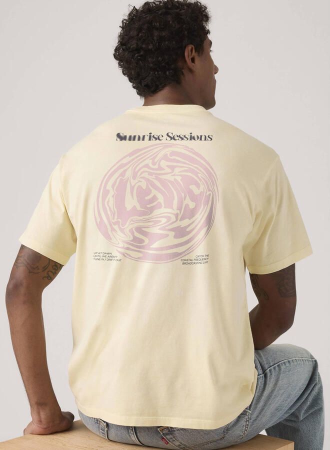 Levi's regular T-shirt met backprint lichtgeel - Foto 2