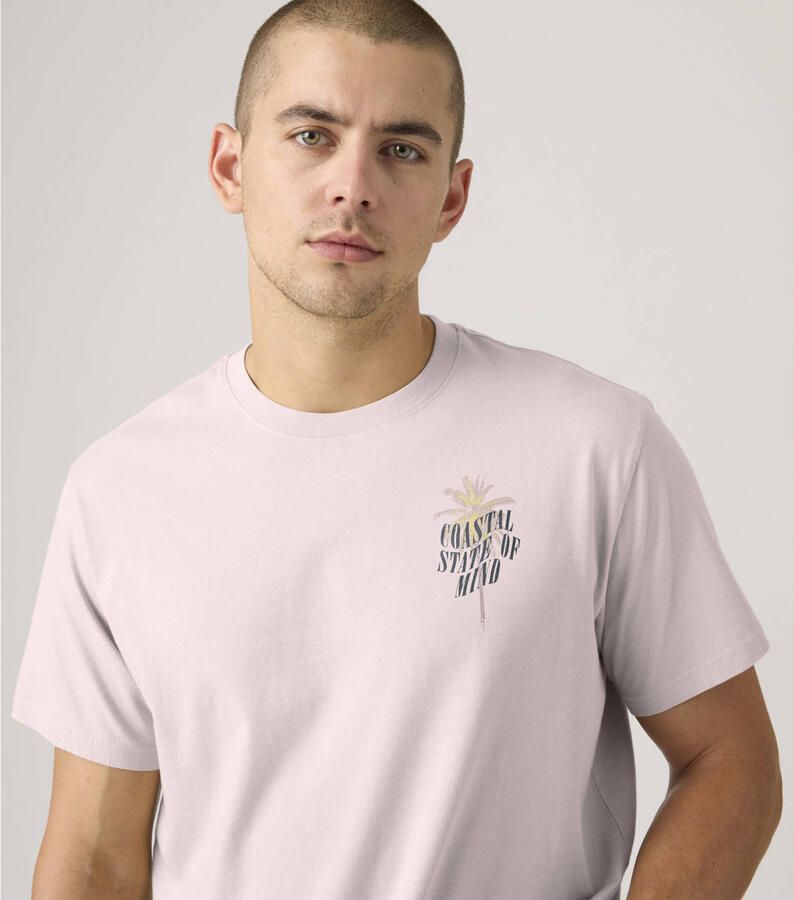 Levi's regular T-shirt met backprint lichtroze