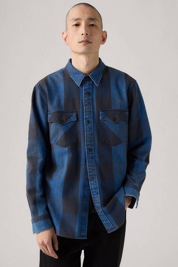 Levi's relaxed casual overhemd blauw