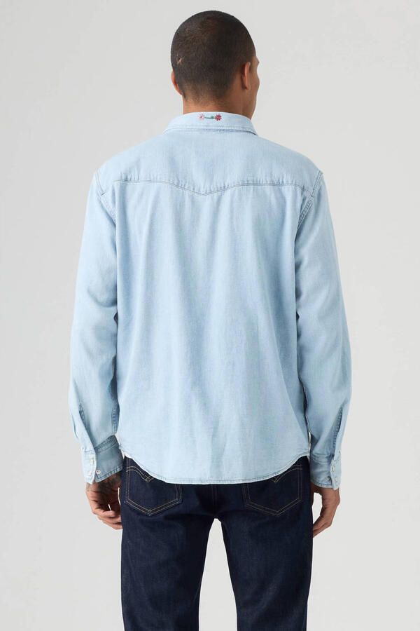 Levi's relaxed casual overhemd light blue denim - Foto 2