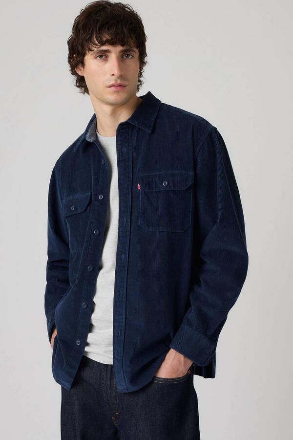 Levi's relaxed fit corduroy overshirt donkerblauw - Foto 3