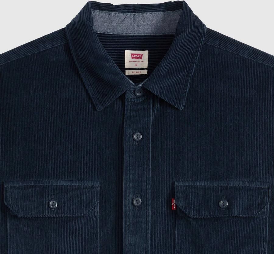 Levi's relaxed fit corduroy overshirt donkerblauw