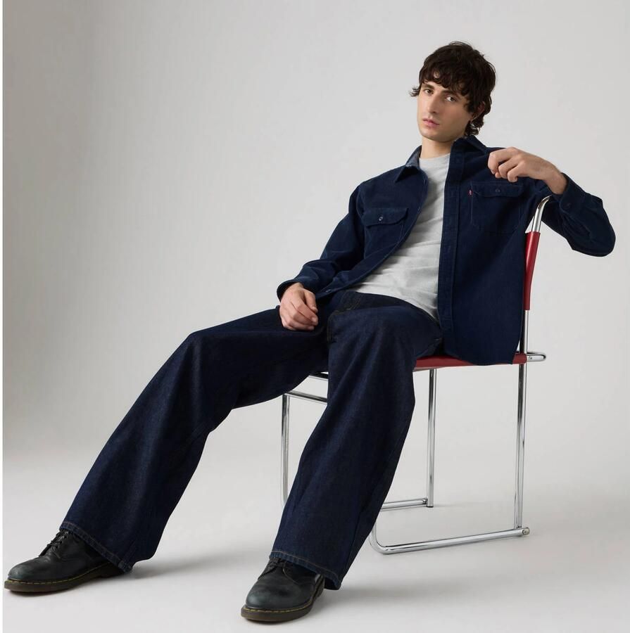 Levi's relaxed fit corduroy overshirt donkerblauw - Foto 2