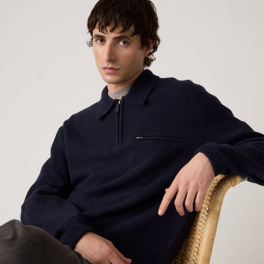 Levi's relaxed fit schipperstrui met wol model 'Boulder Quarter-zip' - Foto 2