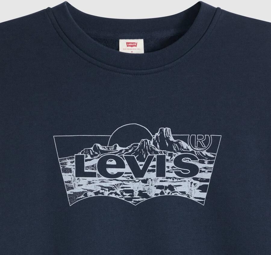 Levi's relaxed fit sweater met logo donkerblauw - Foto 2