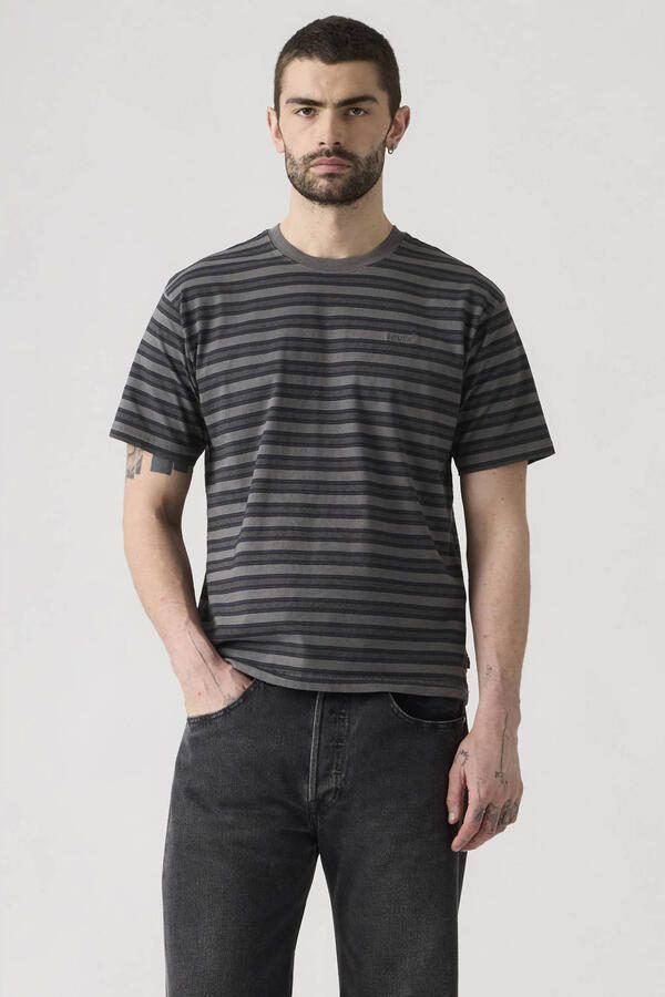 Levi's relaxed gestreept T-shirt grijs