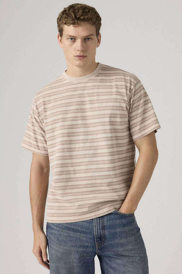 Levi's T-shirt Korte Mouw Levis T-Shirt Streep Vintage Kaki - Foto 2