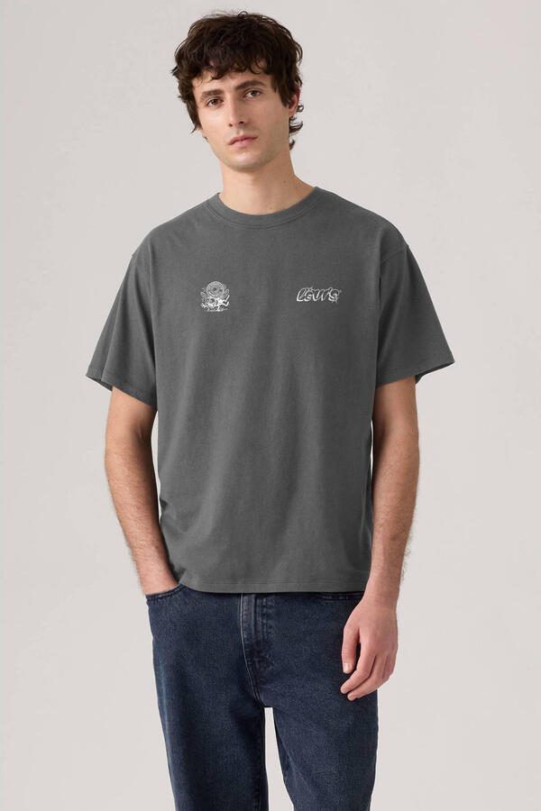 Levi's relaxed T-shirt met backprint grijs