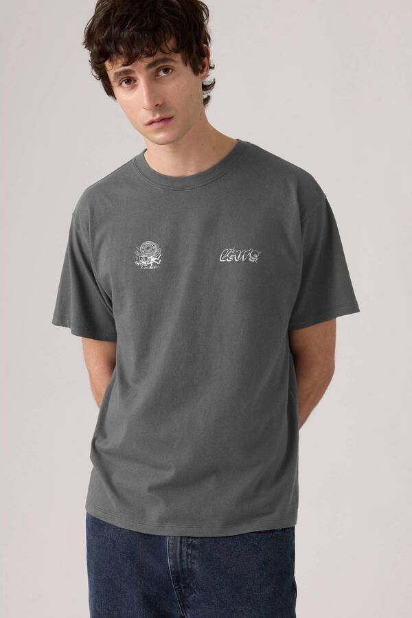 Levi's relaxed T-shirt met backprint grijs - Foto 2