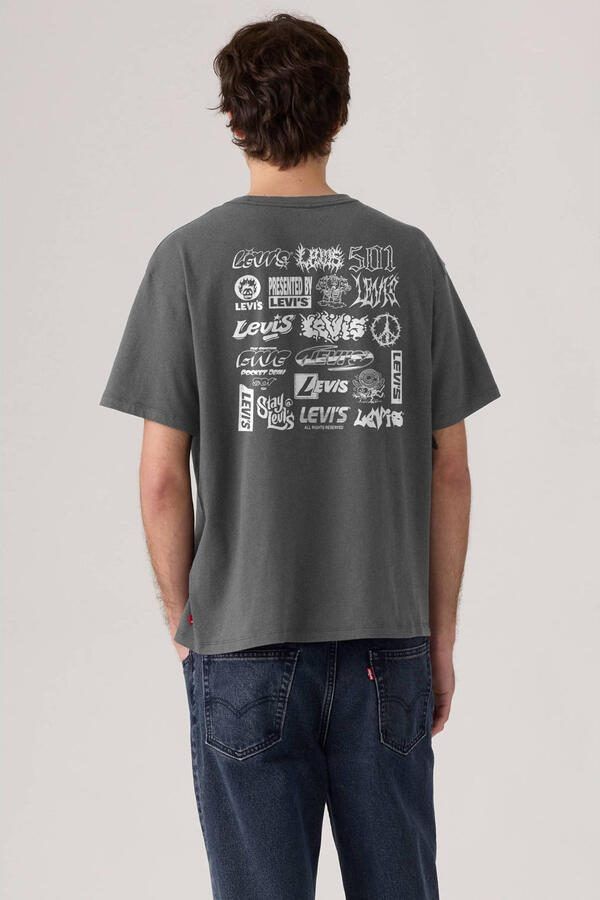 Levi's relaxed T-shirt met backprint grijs - Foto 3