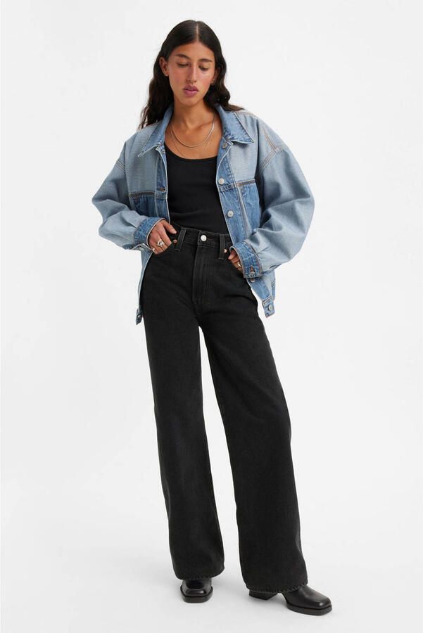 Levi's Ribcage high waist wide leg jeans black denim - Foto 2