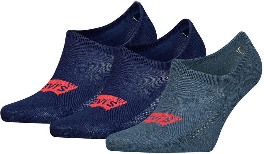 Levi's sneakersokken denimblauw (set van 3)