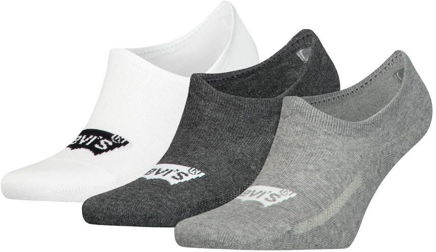 Levi's sneakersokken grijs (set van 3)