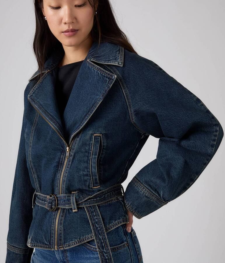 Levi's spijkerjas met ceintuur donkerblauw