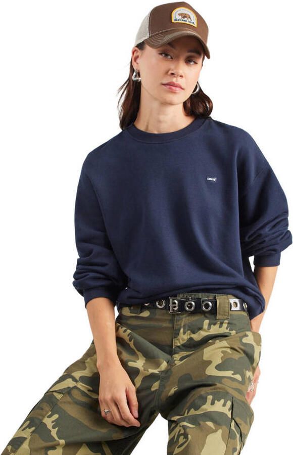 Levi's sweater met borduursels en logo marineblauw