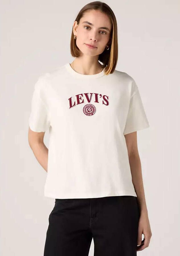 Levi's T-shirt met borduursels ecru